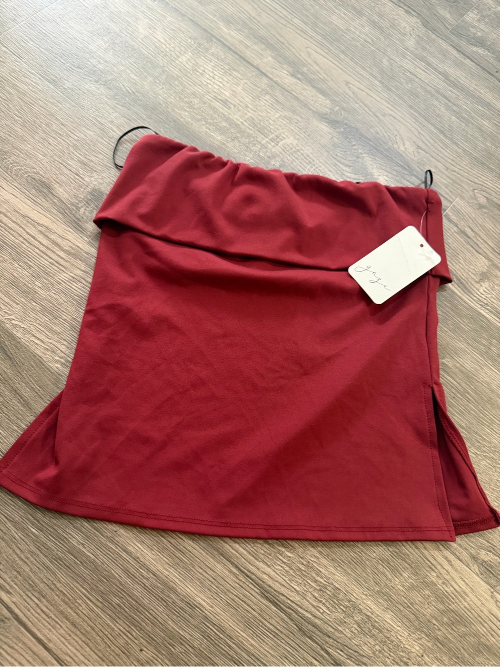 Gaze Wine Red Flared Crop Top